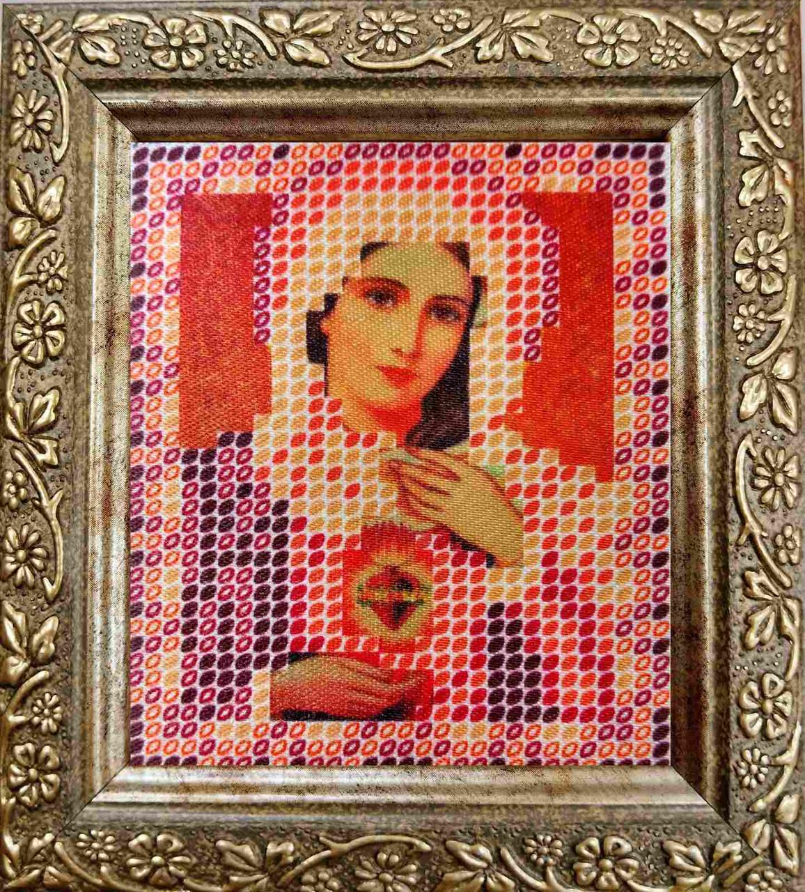 Набір для вишивання бісером ArtWork ікона Серце Марії (католицька) НВТ 7032 6х7см з рамкою в комплекті, фото 1