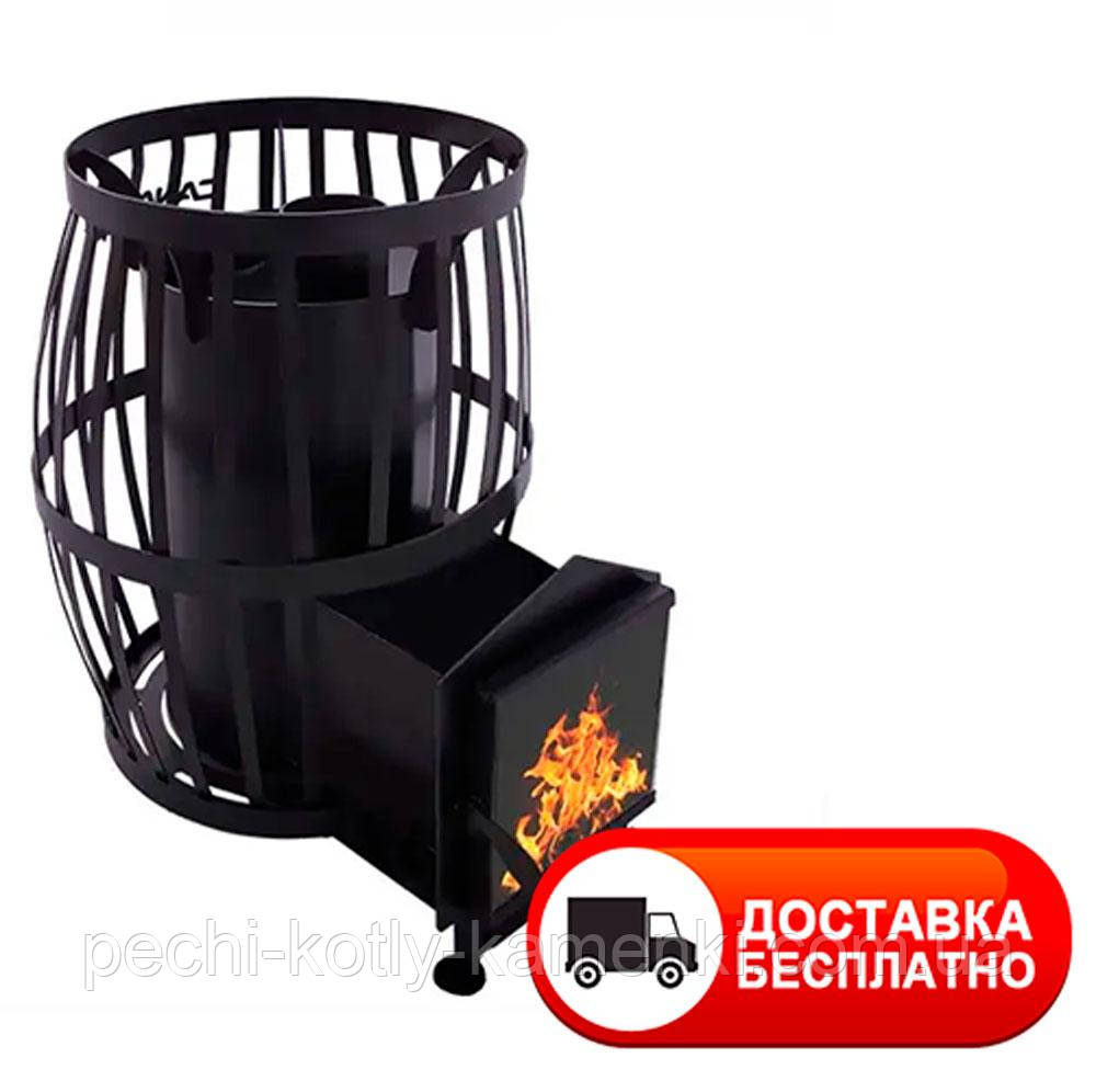 Піч для лазні Бочка 20 м³ з виносом і склом 305*305 мм