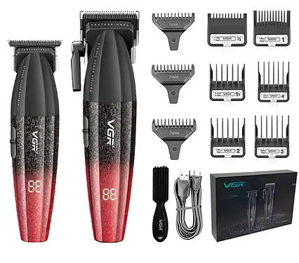 Набір для стрижки (Машинка + тример) VGR Professional Limited Edition Burgundy (V-640-RE)