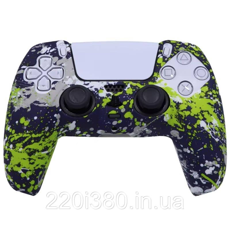 Силіконовий чохол для геймпада PS5 Dualsense (принт abstraction) + 2 шт накладок у подарунок