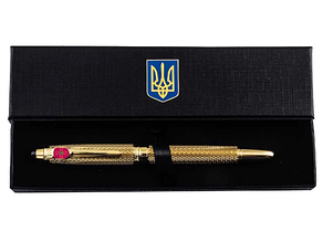 Ручка кулькова TENSO з ювелірною емблемою "Збройних сил України" у вишуканому дизайні та подарунковому футлярі