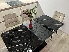 Обідній стіл Boston T Бетон Jm чорний Black/11