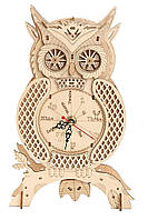 Конструктор Robotime 3D пазл дерев'яний модель Годинники Сова ROKR Owl Clock Mechanical LG802