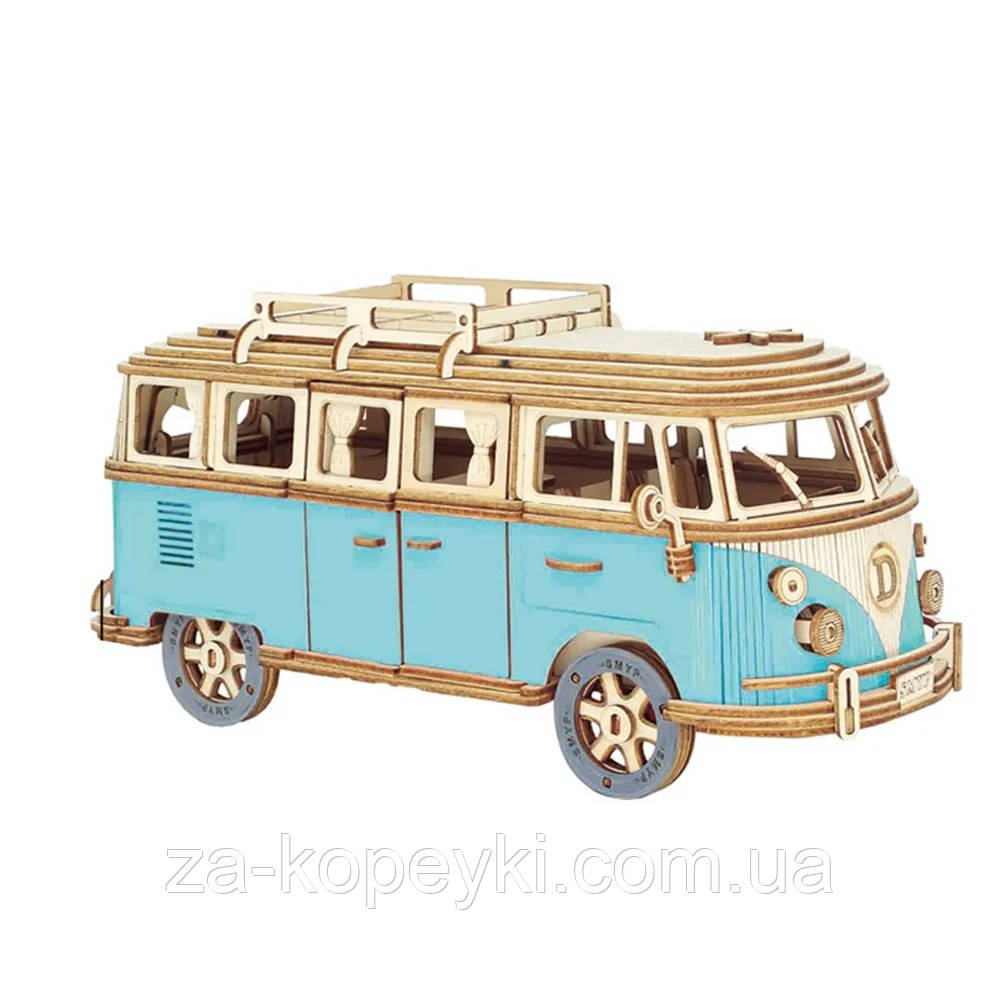 Конструктор Robotime 3D дерев'яний пазл модель Комбі Кемпервен ROKR Kombi Campervan DG-Q701