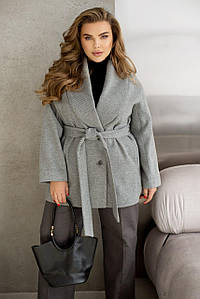 Р. 46-68 Жіноче демісезонне кашемірове пальто magret (2568) великого розміру з кашеміру на підкладці