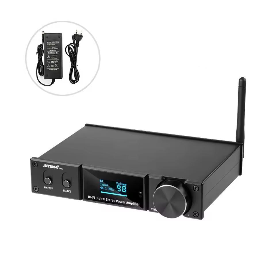 Підсилювач звуку AIYIMA D05 black + блок живлення 36V. Bluetooth 5.0, AUX, 120Wx2, фото 1