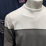 Светр Vip stones чоловічий тонкий віскоза XL сіро білий, фото 3