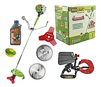 Бензиновая коса чеырехтактная Procraft T5600, Мощный ручной бензиновый триммер для травы, Мотокосы Прокрафт