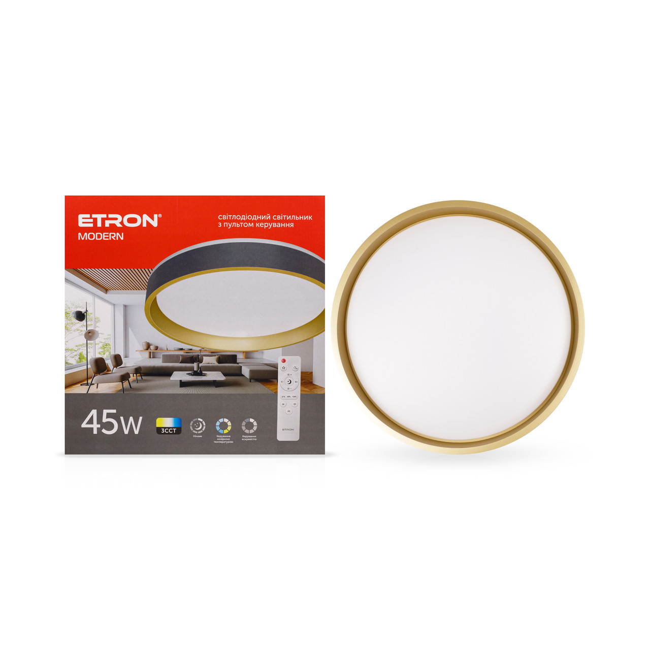 Світлодіодний світильник Smart MODERN 1-ESP-2004 45W Gold&Black IP20 ETRON