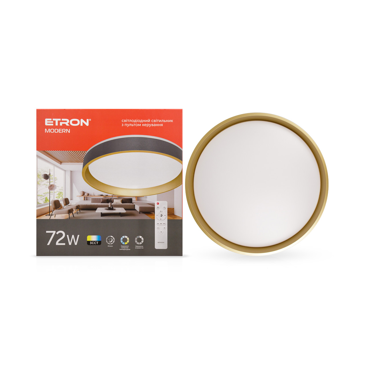 Світлодіодний світильник Smart MODERN 1-ESP-2054 72W Gold&Black IP20 ETRON