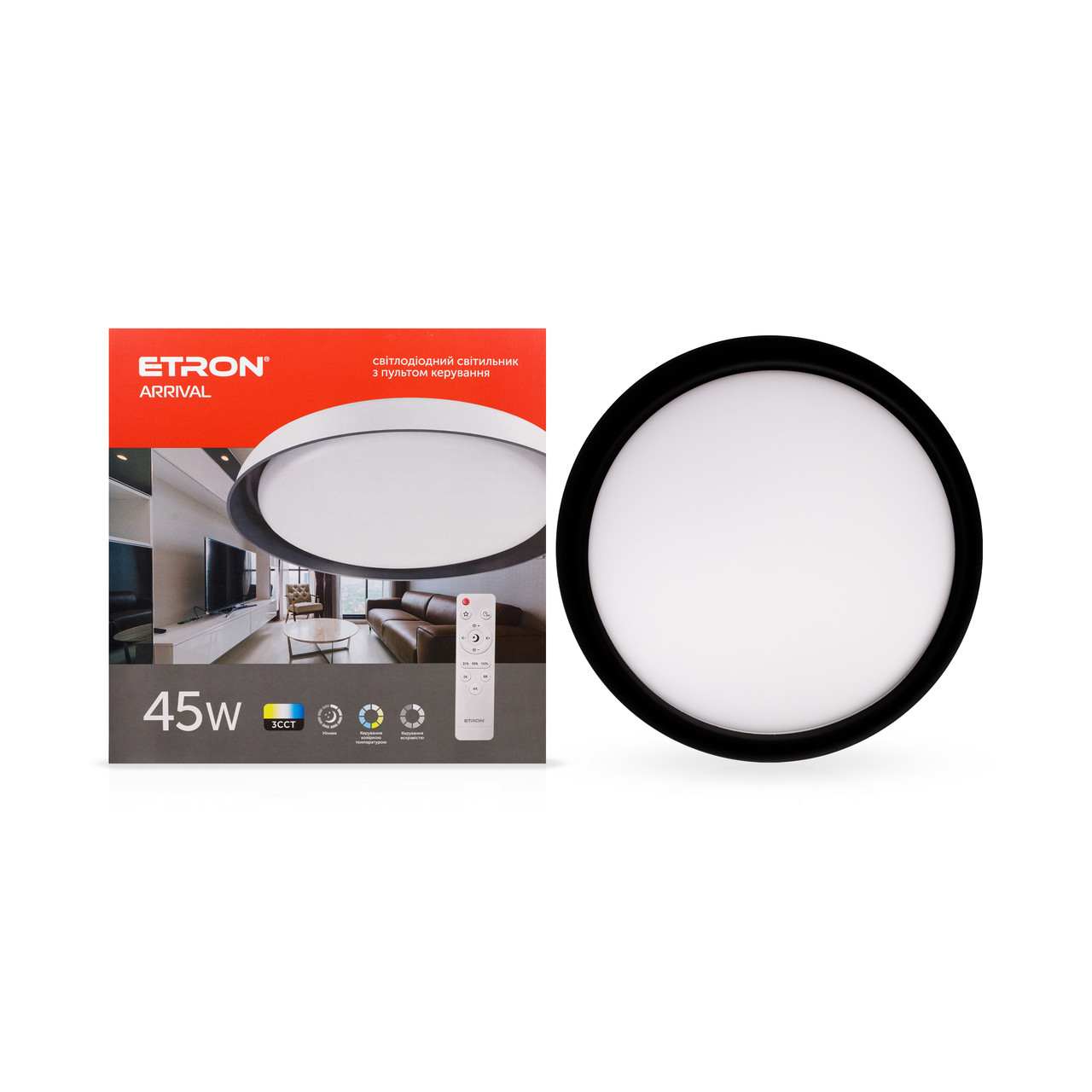 Світлодіодний світильник Smart ARRIVAL 1-ESP-2000 45W Black&White IP20 ETRON