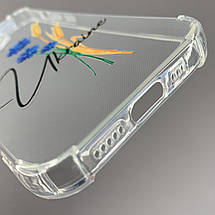 Чохол для iPhone 14 Pro чохол з принтом колосків з волошкою з бронь кутами прозорий q08q, фото 3