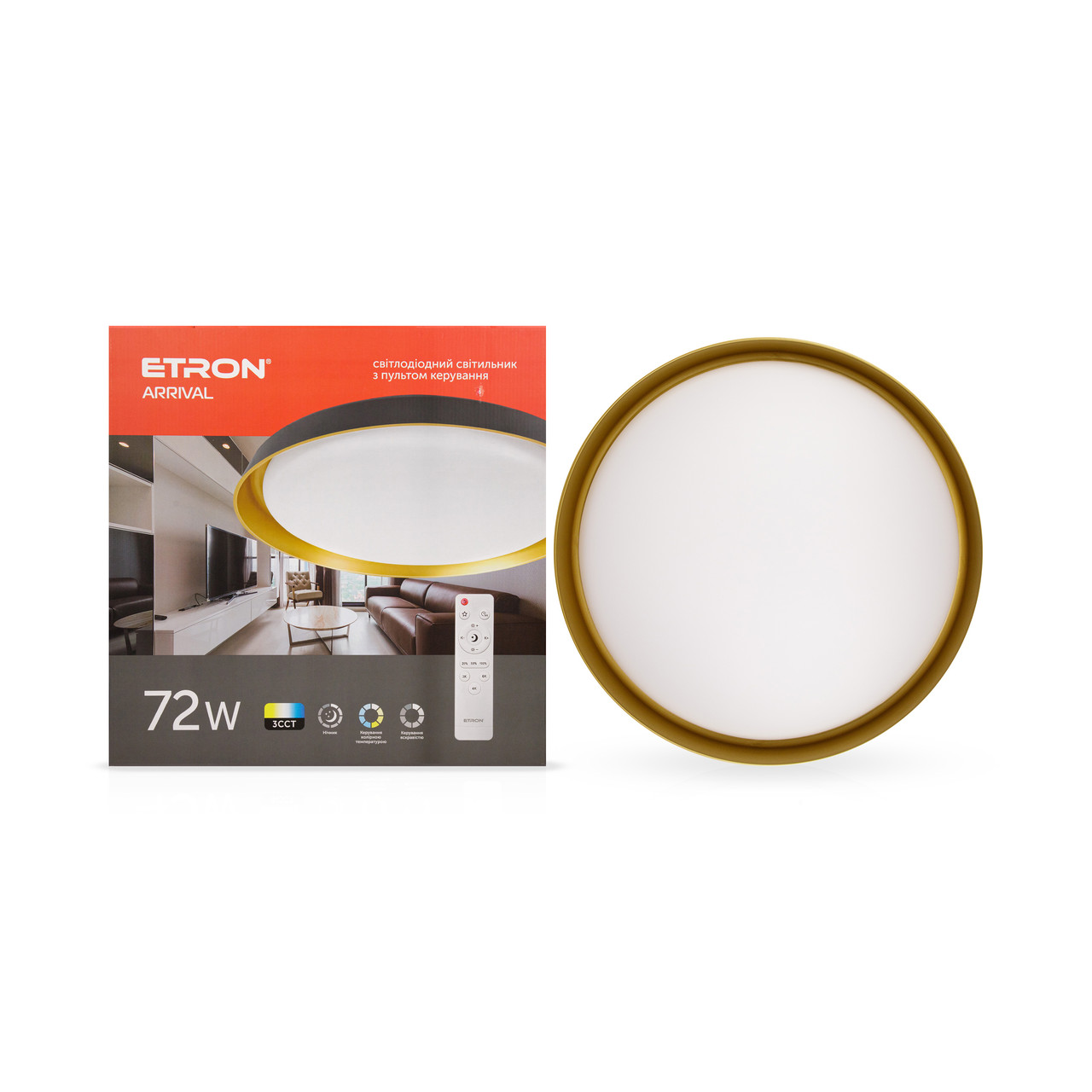Світлодіодний світильник Smart ARRIVAL 1-ESP-2051 72W Gold&Black IP20 ETRON