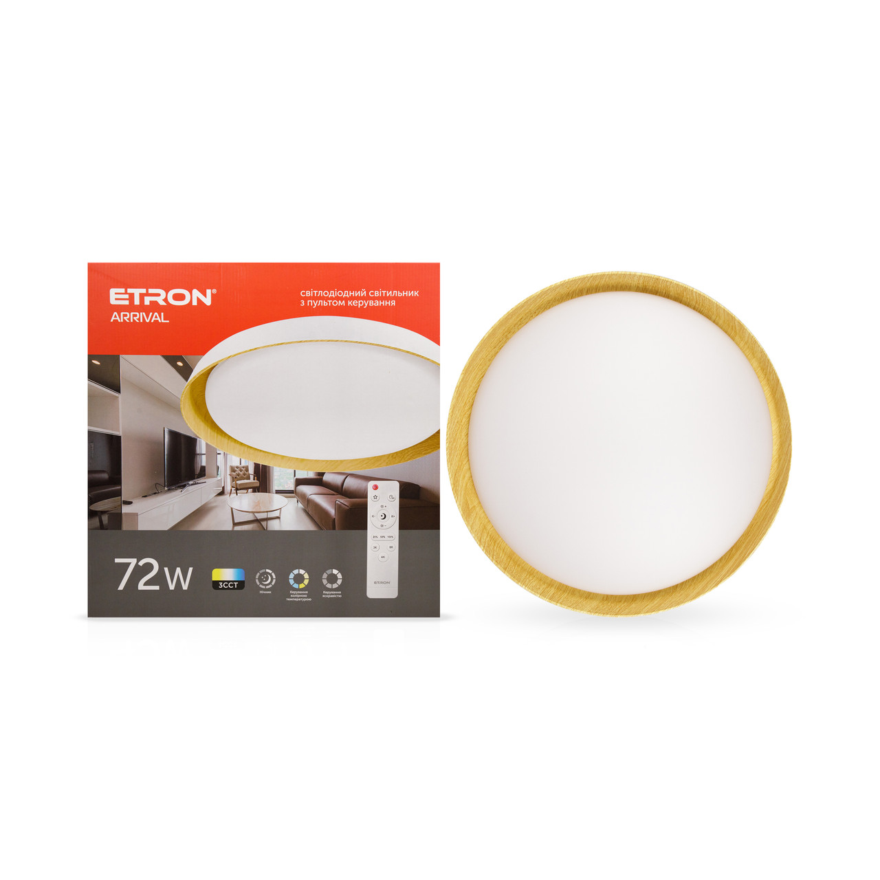 Світлодіодний світильник Smart ARRIVAL 1-ESP-2052 72W Wood&White IP20 ETRON