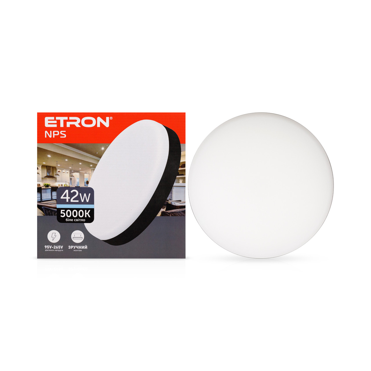 Світлодіодний світильник ETRON 1-EMP-736 NPS 42W 5000К ІР20 Чорний, фото 1