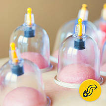 Вакуумні масажні банки 4FIZJO для тіла (кітайські/атнікелюлітні банки) 12 шт. з помпою 4FJ0579 Poland, фото 4