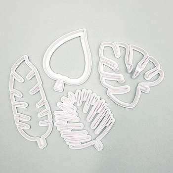 Набір вирубок Листики тропіки асорті (монстера, папороті) — 4 шт.