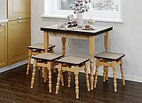 Розкладний кухонний стіл з табуретками. Дуб сонома