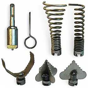 Комплект насадок (7 шт) для прочищення каналізації під спіраль 22 мм, Dali, Rems, Rothenberger.