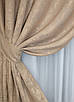 Комплект (2шт. 1,5х2,5м.) штор на люверсах, жакард "Sultan YL". Колір темно-бежевий. Код 1699ш 37-0250, фото 5