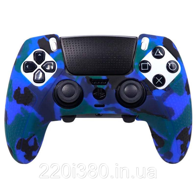 Силіконовий чохол для геймпада PS5 Dualsense Edge (синій камуфляж)