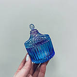 Цукорниця скляна з кришкою 6,8х9 см "Купол" веселка Olens O102-026 МІНІ, фото 2