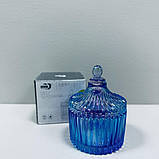 Цукорниця скляна з кришкою 6,8х9 см "Купол" веселка Olens O102-026 МІНІ, фото 3