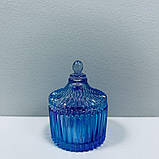 Цукорниця скляна з кришкою 6,8х9 см "Купол" веселка Olens O102-026 МІНІ, фото 4