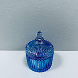 Цукорниця скляна з кришкою 6,8х9 см "Купол" веселка Olens O102-026 МІНІ, фото 5