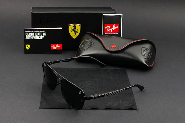Сонцезахисні окуляри RAY BAN Ferrari поляризаційні UV400 (арт. RB0301-P) зелені лінзи, фото 4