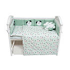 Постільний комплект 7 ел Twins Panda м'ятний, фото 2