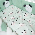 Постільний комплект 7 ел Twins Panda м'ятний, фото 4
