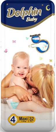 Підгузки дитячі Dolphin 4 Maxi 7-18 кг 32 шт