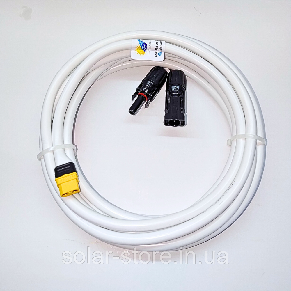 Кабель MC4 to XT60 Solar Cable для підключення EcoFlow/BLUETTI до сонячної панелі 2м., фото 1