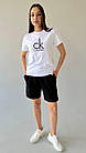 Жіночий літній костюм Calvin Klein Футболка + Шорти білий Комплект Кельвін Кляйн на літо, фото 4
