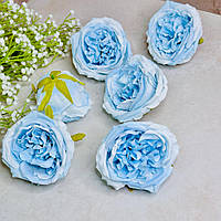 Голівка штучної троянди Девід Остін, тканина Ø 10см. Колір голубий (за 1 шт)