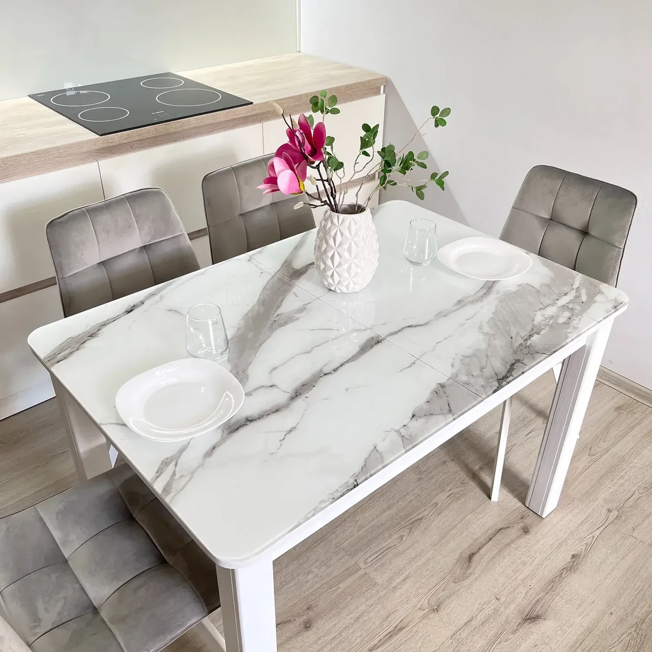 Розкладний стіл на кухню Boston A Jm  Біле дерево white/26