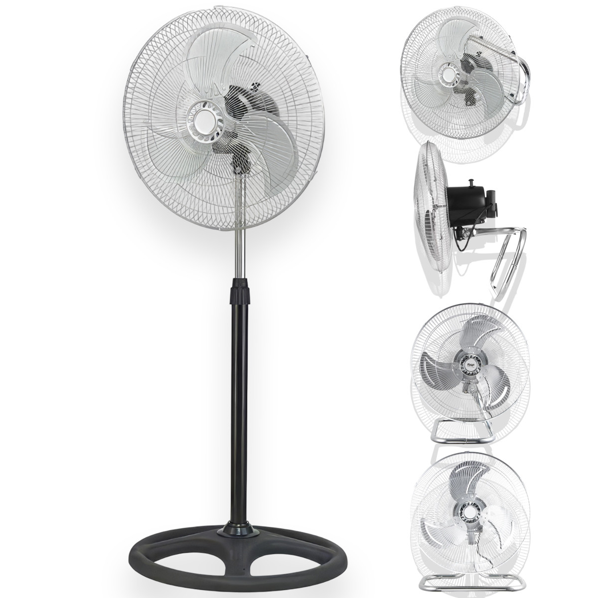 Потужний вентилятор підлоги 3 в 1 з металевими лопатями 46 см BITEK BT-1882 18" 120Вт, фото 1