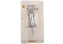 Свічка Цифра  срібло 1 (дута)