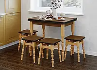 Розкладний кухонний стіл з табуретками. Горіх