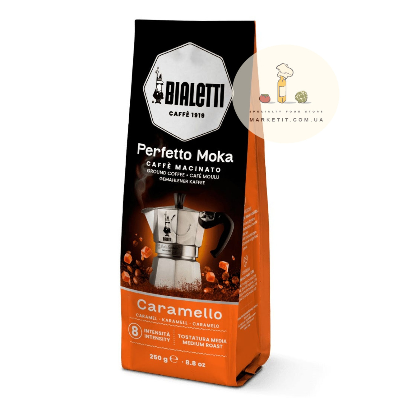Кава мелена Bialetti Perfetto Moka Caramello, карамельна 250 г.