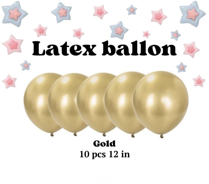 Латексні кулі набір 12 дюймів колір gold хромовані 10 шт. у наборі, фото 1