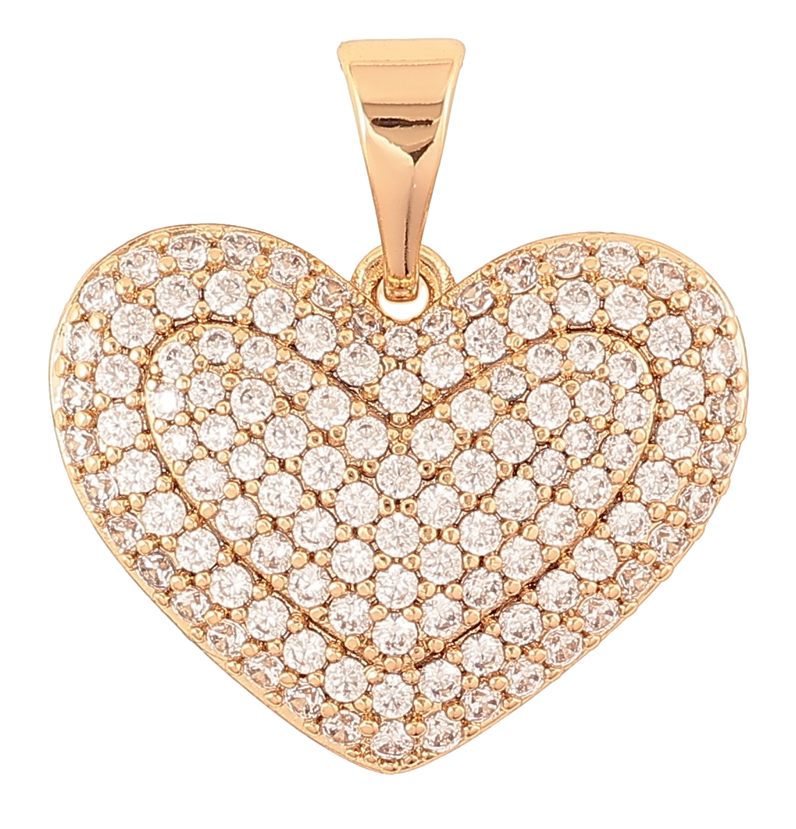 Кулон Xuping Позолота 18K "Серце з інкрустацією кристалами» для ланцюжка до 7мм