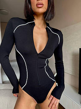 Боді жіноче трендове з білими кантами (Норма)