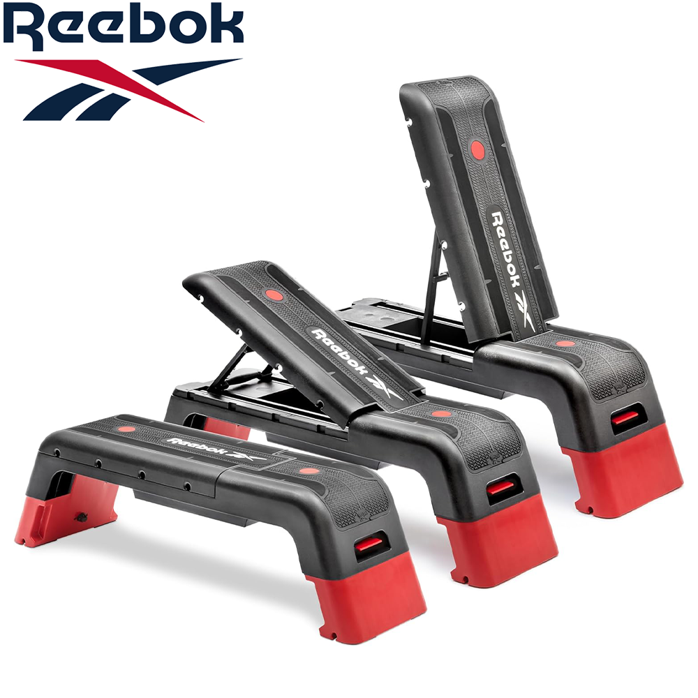 Степ платформа для аеробіки та фітнесу Reebok Deck чорно-червона навантаження 150 кг вага 12,4 кг