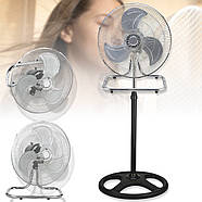 Підлоговий вентилятор 3 в 1 з регулюванням висоти та нахилу Domotec MS-1622 60 Вт, фото 2