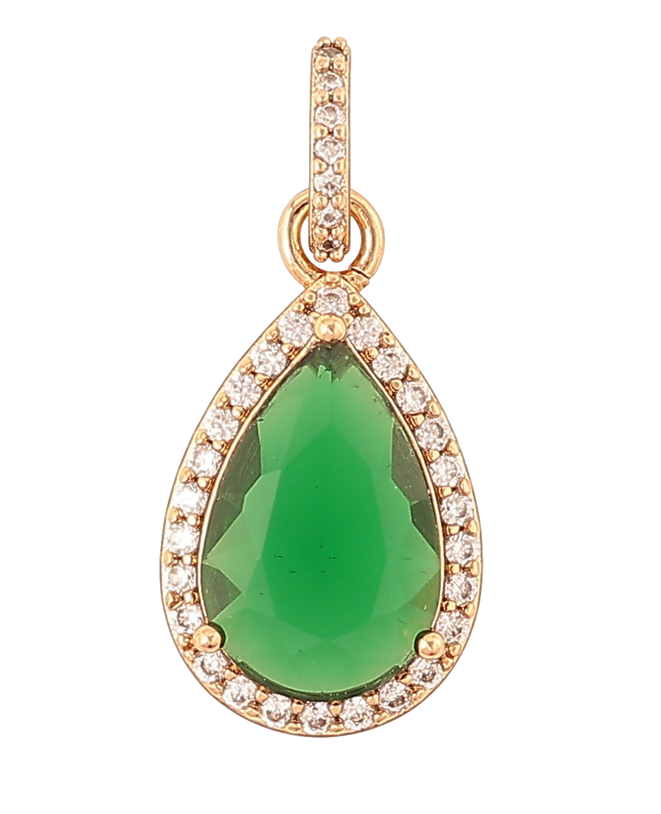 Кулон Xuping Позолота 18K "Зелений кристал» для ланцюжка до 4мм