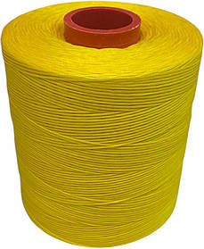 Нитка плоска вощена для ручного шиття підошви, взуття, шкіри 0,8мм 1000м Жовта