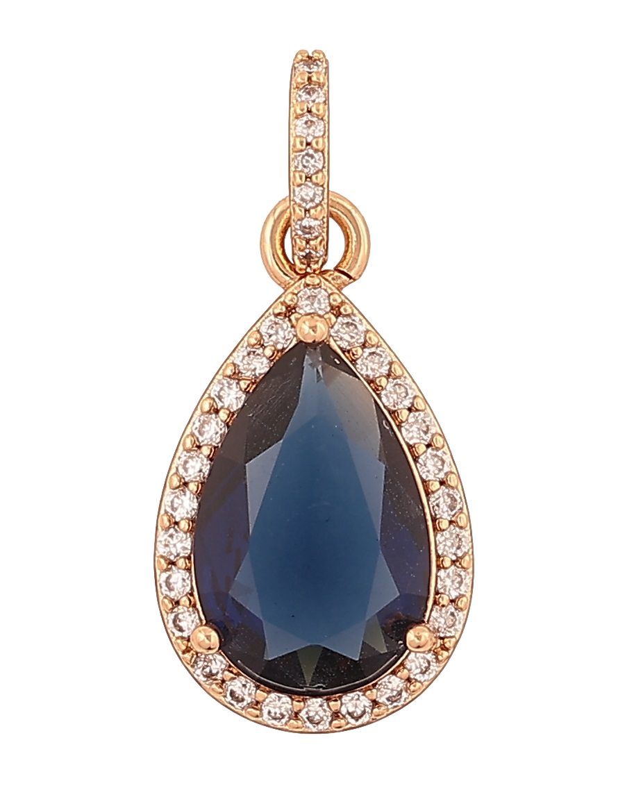 Кулон Xuping Позолота 18K "Синій кристал» для ланцюжка до 4мм