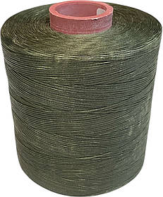 Нитка плоска вощена для ручного шиття підошви, взуття, шкіри 0,8мм 1000м Хакі